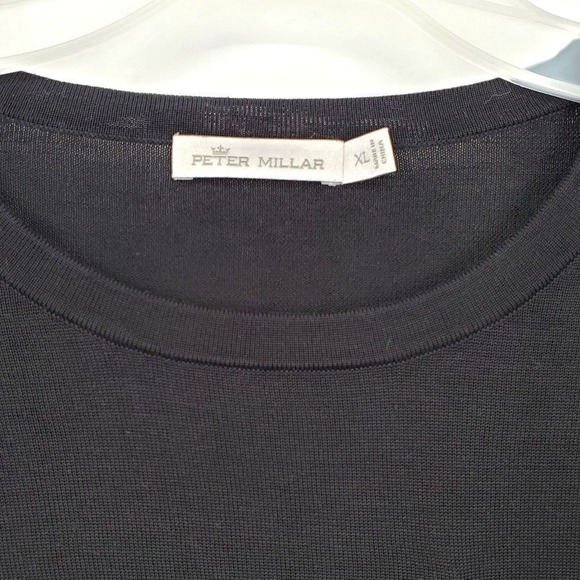 Women's Peter Millar Cotton Silk Sweater Size XL Black B7 - Picture 3 of 4